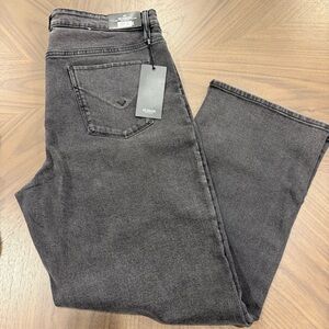 Hudson Jeans Womens 16 Black Midrise Straight Stretch Denim Night Time 36x29